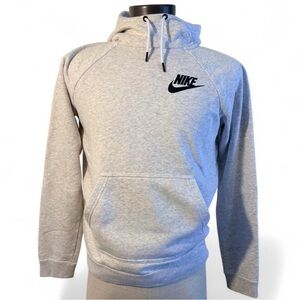 Nike Heather Gray Pullover Hoodie with Black Swoosh